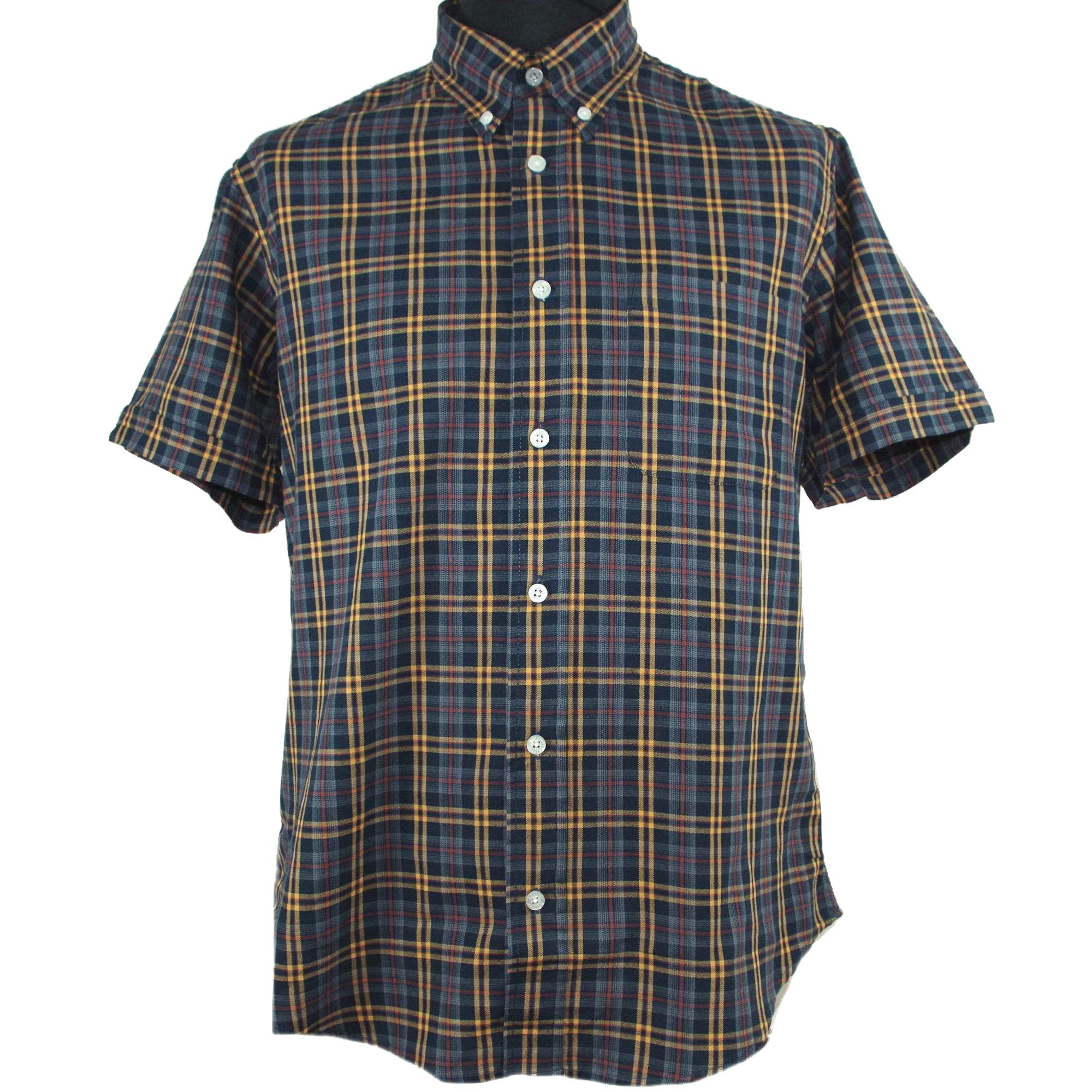 Warrior Clothing England Men's Retro Short Sleeve Button-Down Shirt - Billy Hunt Skin Mod Punk Slim Fit Casual Shirt for Streetwear & Vintage Fashion Enthusiasts