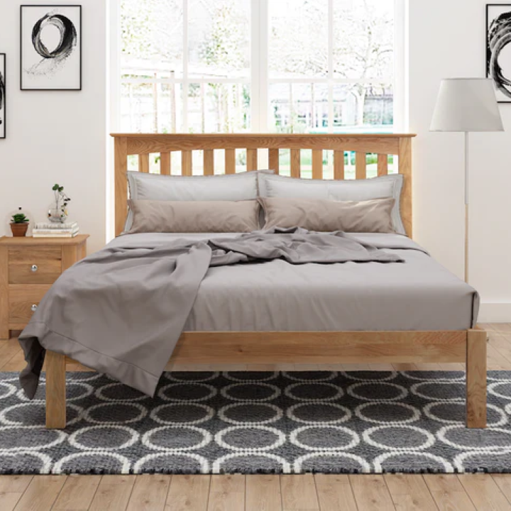 Georgia Bed Frame - Queen Size Wooden Platform Bed with Storage, Sturdy & Modern Design for Bedroom | Perfect for Small Spaces, Guest Rooms & Apartments