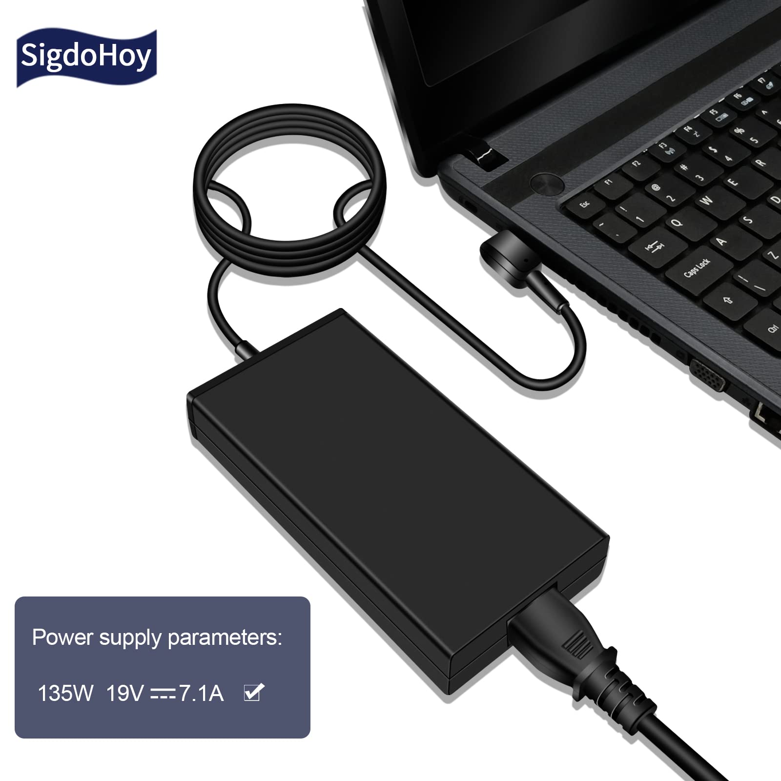 135W AC Power Adapter for Acer Nitro 5 AN515/Nitro V 15 16 Gaming Laptop - Compatible with Models N18C3 N18C4 & ADP-135KB T Power Supply - Perfect for Gaming, Work & Travel Charging