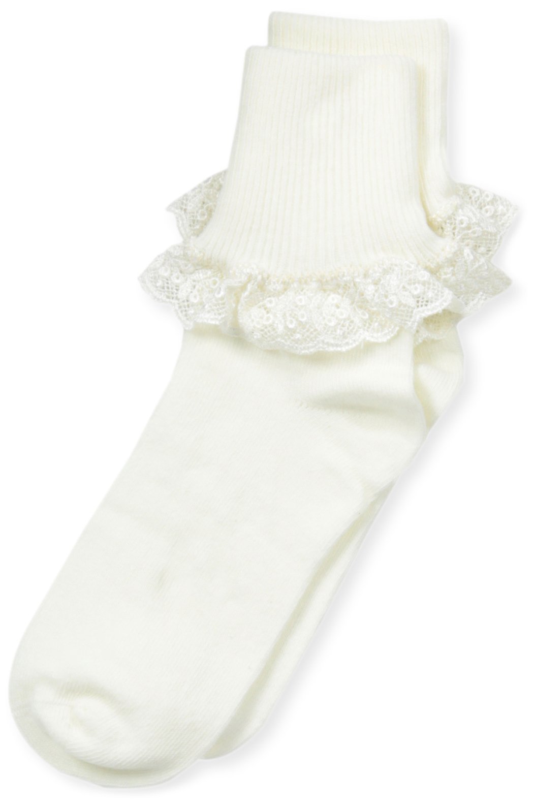 Jefferies Girls' Chantilly Lace Socks - 3 Pack of Comfortable & Stylish Ankle Socks for School, Parties & Special Occasions