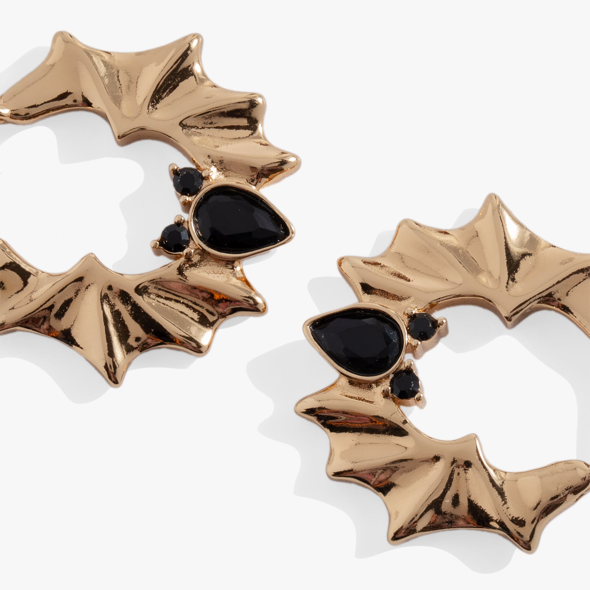 Crystal Bat Hoop Earrings for Women - Gothic Halloween Jewelry, Stainless Steel Dangle Earrings for Costume Parties & Night Out