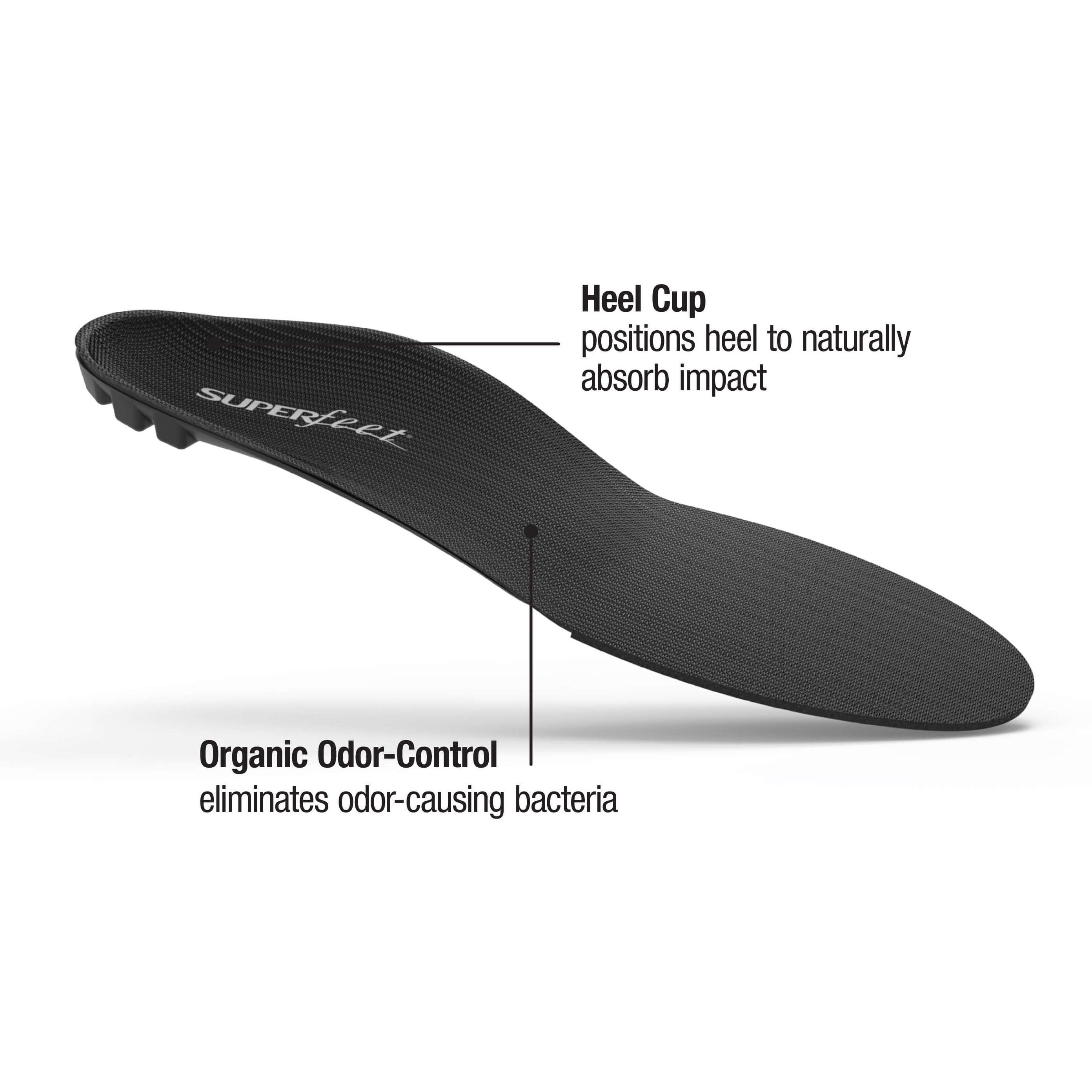 Superfeet Black Premium Insoles – High Arch Support for Running, Hiking & Work Shoes – All-Day Comfort & Pain Relief