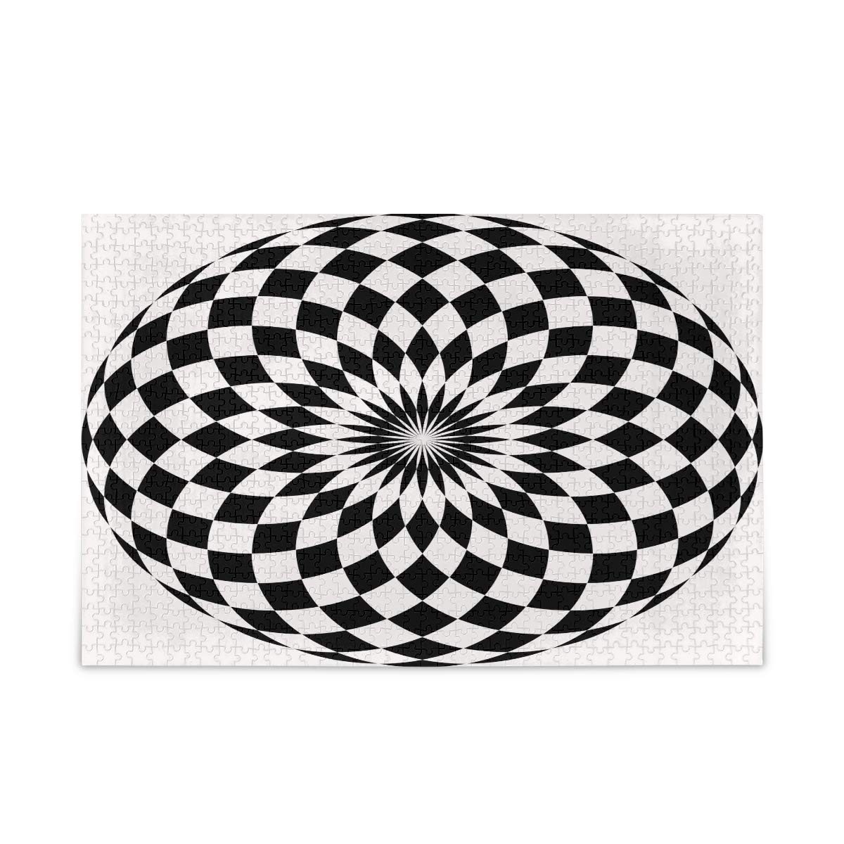 1000 Piece Mandala Checkerboard Jigsaw Puzzle for Adults & Teens - Challenging Brain Game, Handmade Art Puzzle, Unique Gift Idea for Birthday & Home Decor