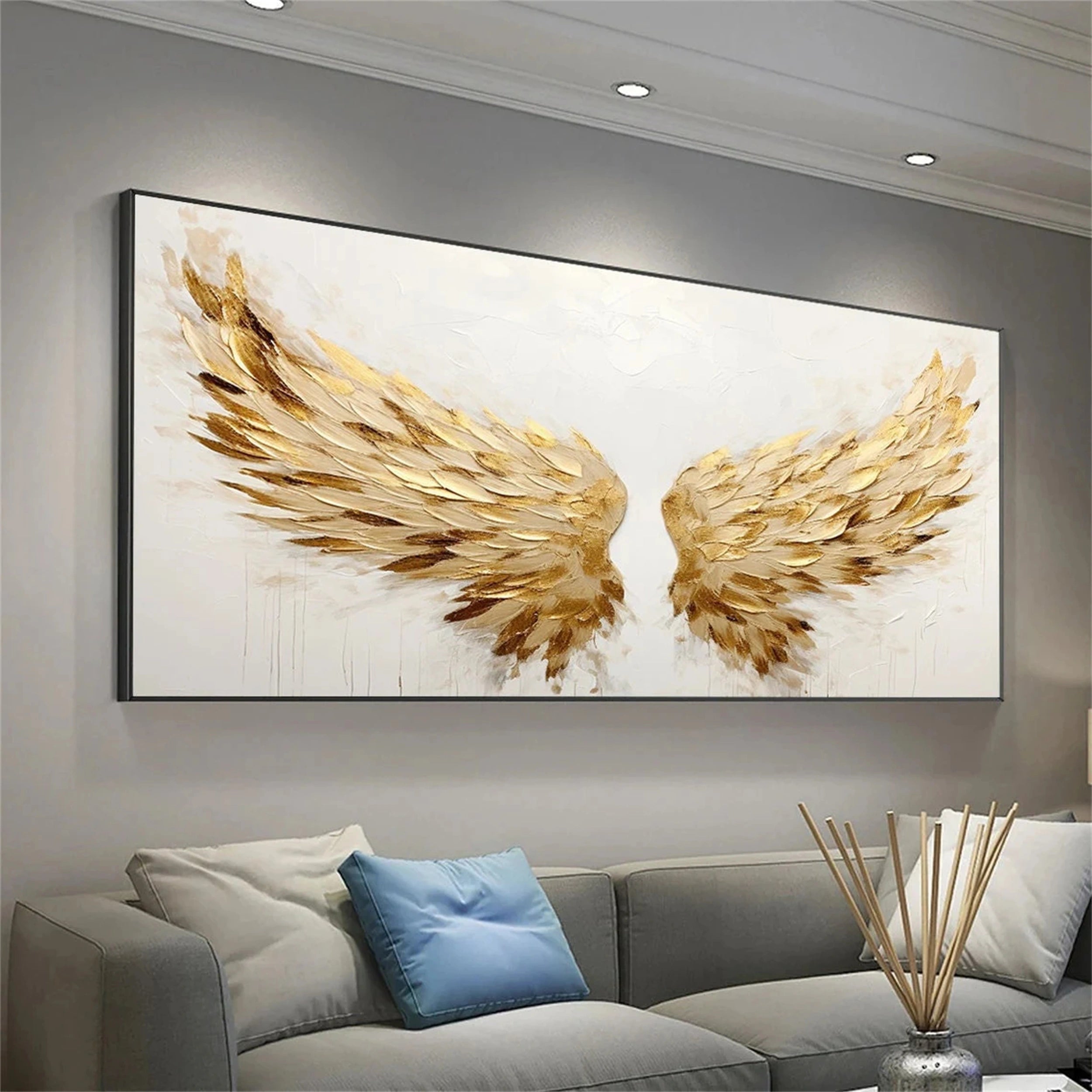 Abstract Painting #AB 090 - Modern Wall Art for Living Room, Bedroom & Office Decor | Handmade Canvas Artwork