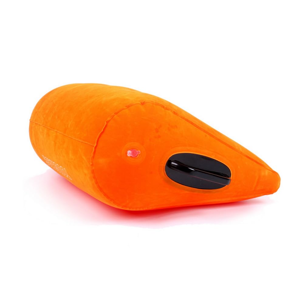 **Inflatable Wedge Pillow for Sleeping, Travel & Yoga - Adjustable Body Positioner with Armchair Support, Leg Elevator & Flocking Surface (Orange) - Perfect for Back Pain Relief, Post-Surgery Recovery & Relaxation**