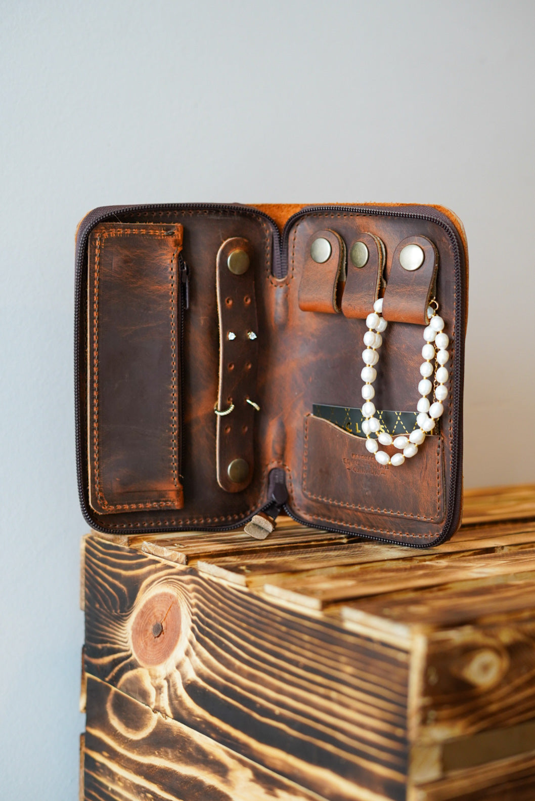 Stylish Jewelry Travel Organizer Case - Hillbilly Copper Finish | Perfect for Necklaces, Rings & Earrings | Compact Jewelry Storage for Vacations & Business Trips