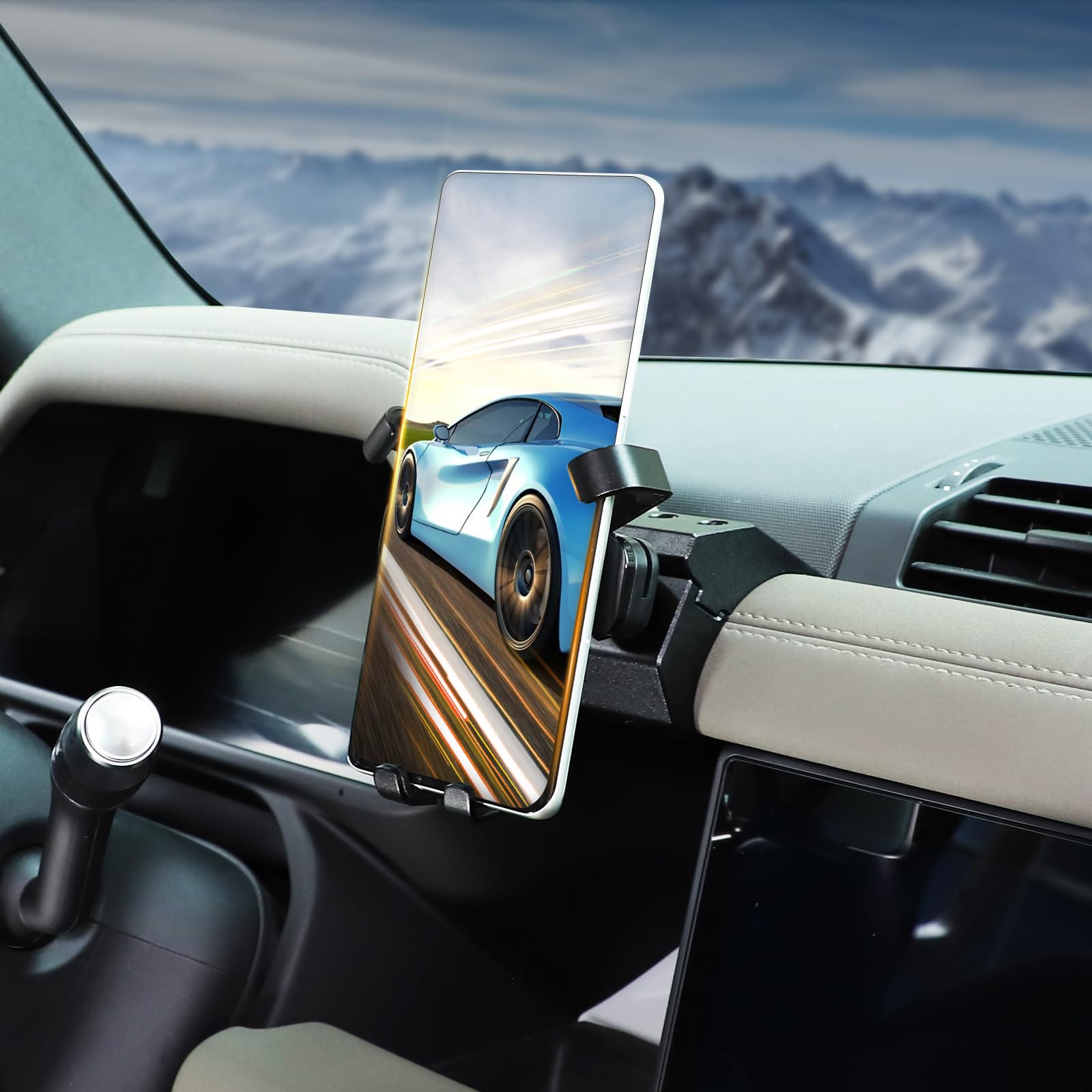Premium 360° Adjustable Car Phone Mount Holder for Land Rover Defender 90/110/130 (2020-2023 Models) - Universal Smartphone Dash Mount - Perfect for GPS Navigation & Hands-Free Driving