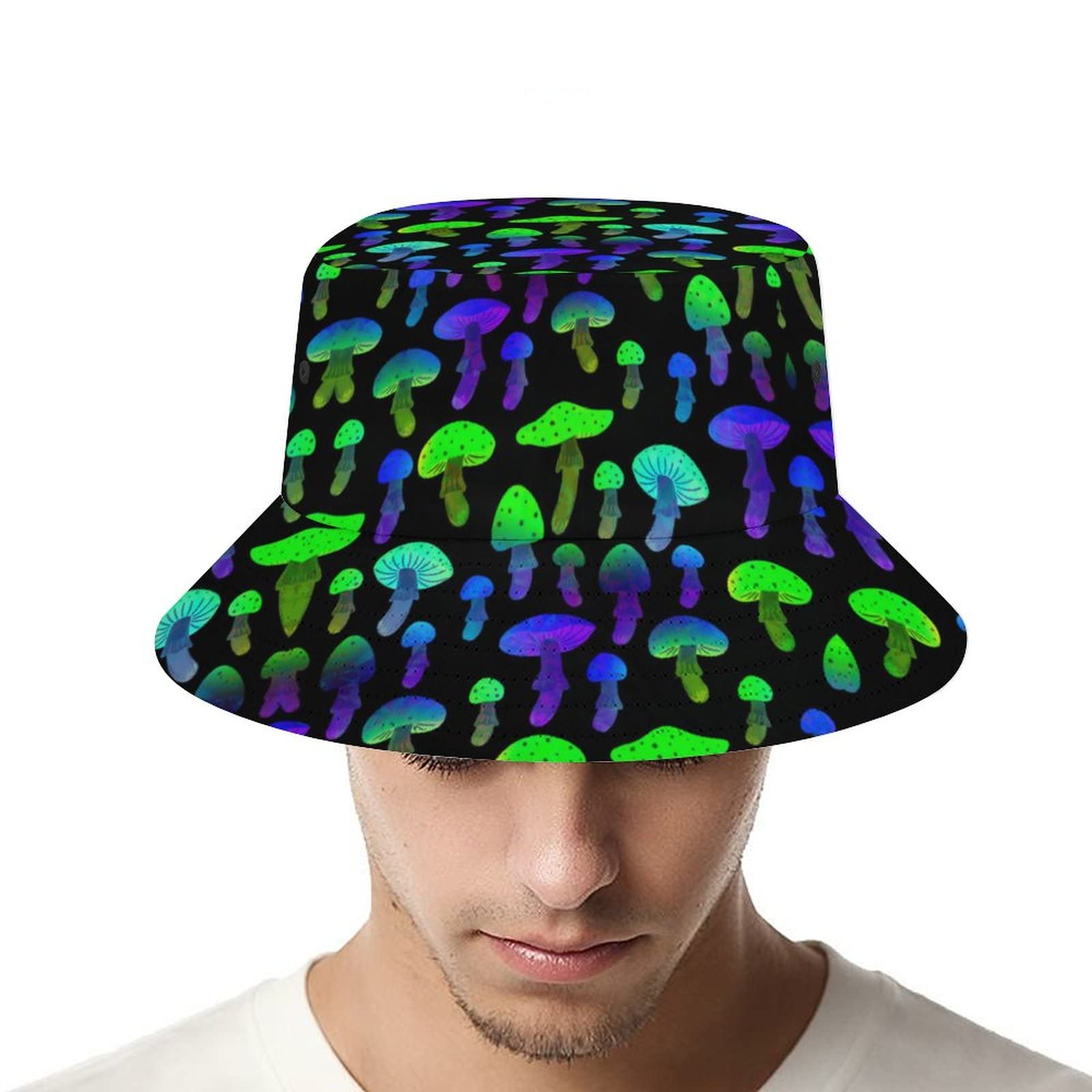 Stylish Unisex Mushroom Bucket Hat - Foldable Fisherman Sun Hat for Women & Men - Perfect for Beach, Travel, Outdoor & Music Festivals