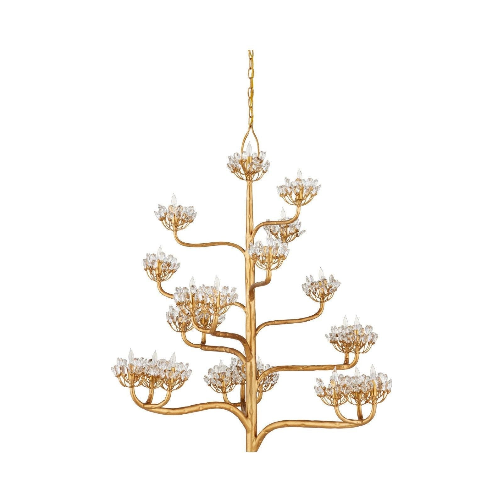 Agave Americana Gold Chandelier - Elegant Handcrafted Home Decor for Living Room, Dining Room & Bedroom Lighting
