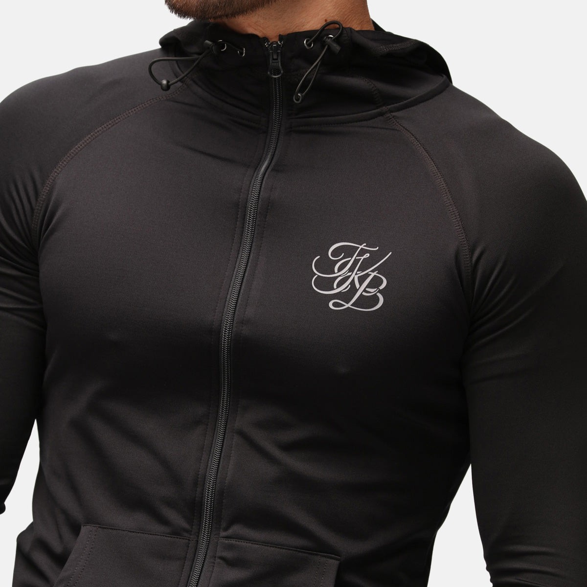 Men's Jet Black Zip-Up Hoodie - Stylish & Comfortable Pullover for Casual Wear, Gym, and Outdoor Activities
