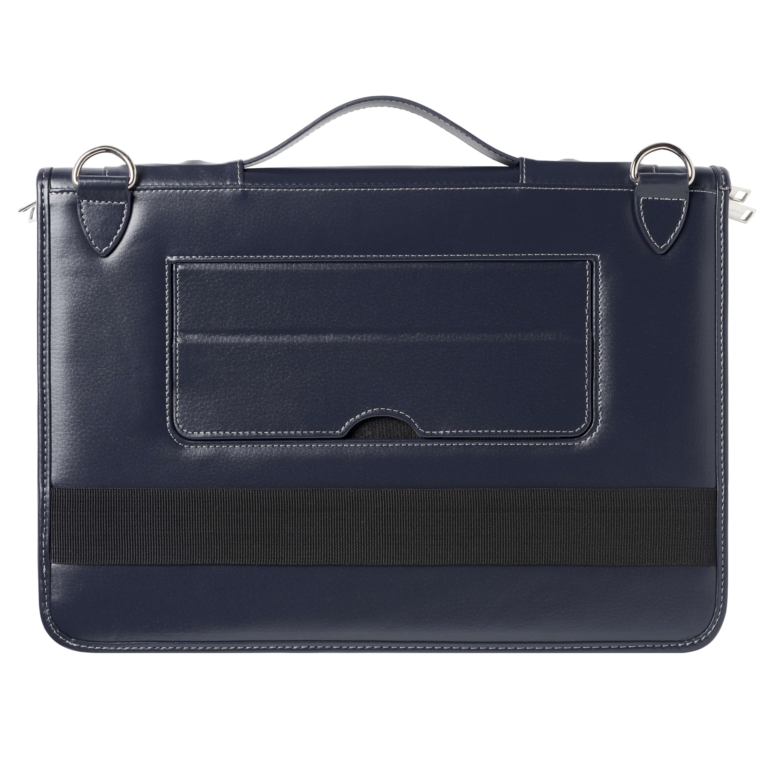Broonel Blue Leather Laptop Messenger Bag for ASUS Vivobook 14X OLED (M1403) 14 Inch - Premium Business Briefcase for Work, Travel & College | Durable & Stylish Laptop Case