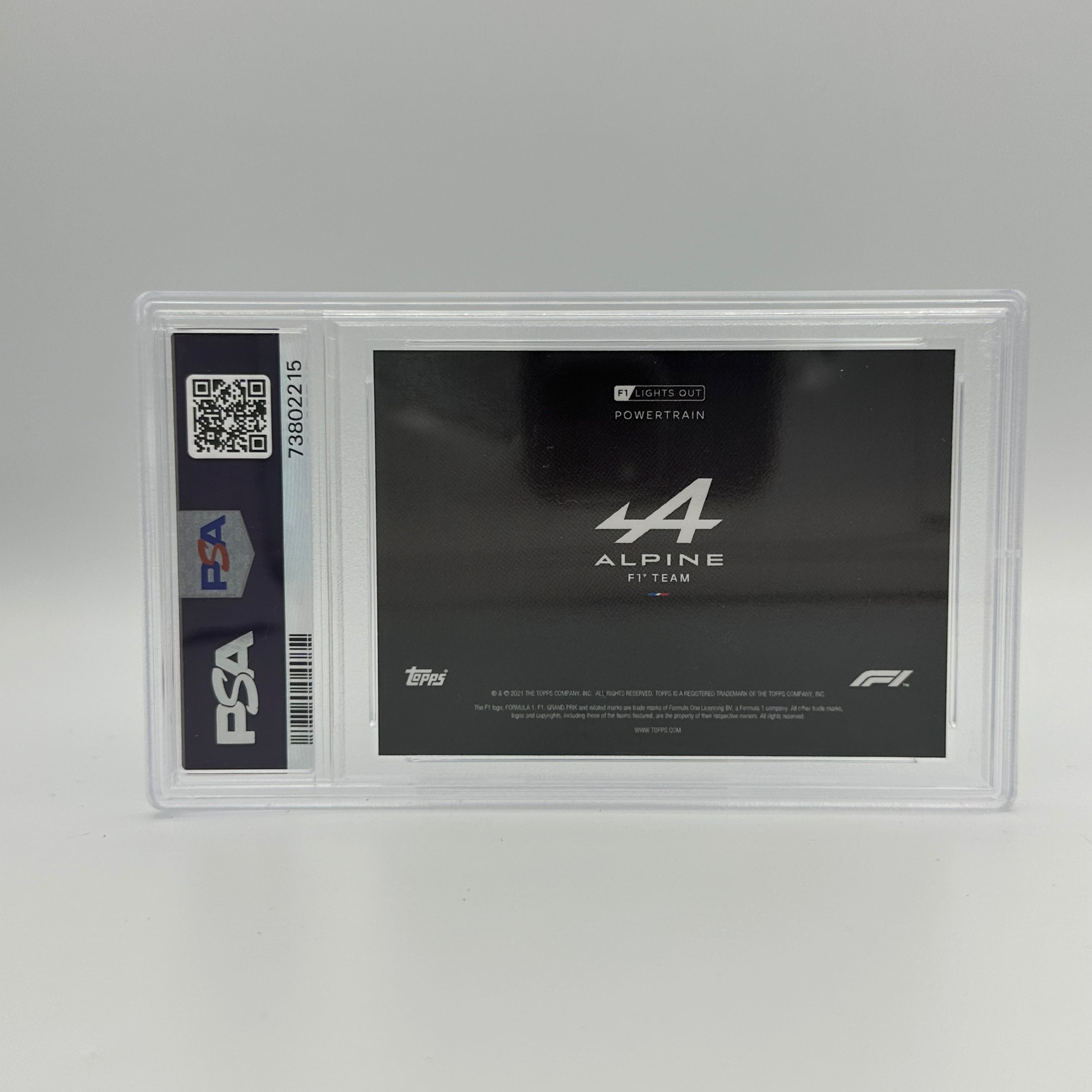 PSA 9 Graded 16/99 Alpine F1 Team Power Train Blue - Rare Collectible F1 Racing Card for Display & Investment