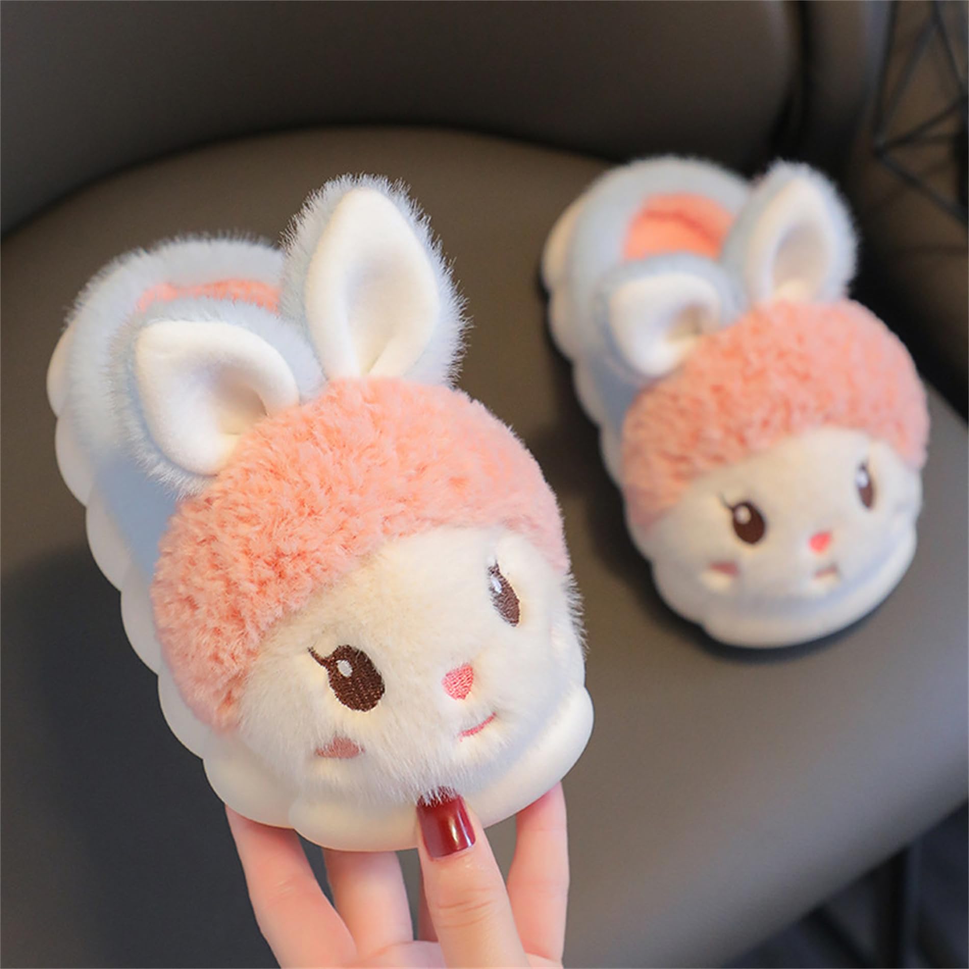 Women's Cute Rabbit Animal Slippers - Soft Warm Winter Plush Cotton House Shoes for Cozy Home & Indoor Use - Perfect Gift for Her