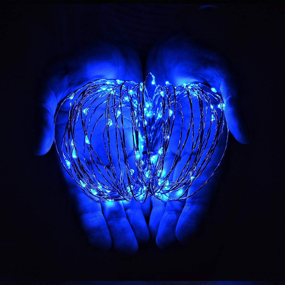 Battery Operated Fairy Lights - 2 Pack Mini 3*AAA Powered Copper Wire LED Starry String Lights for Bedroom, Christmas, Party & Home Decoration (5m/16ft Blue) | Perfect for Wedding, Garden, DIY Projects & Indoor/Outdoor Decor
