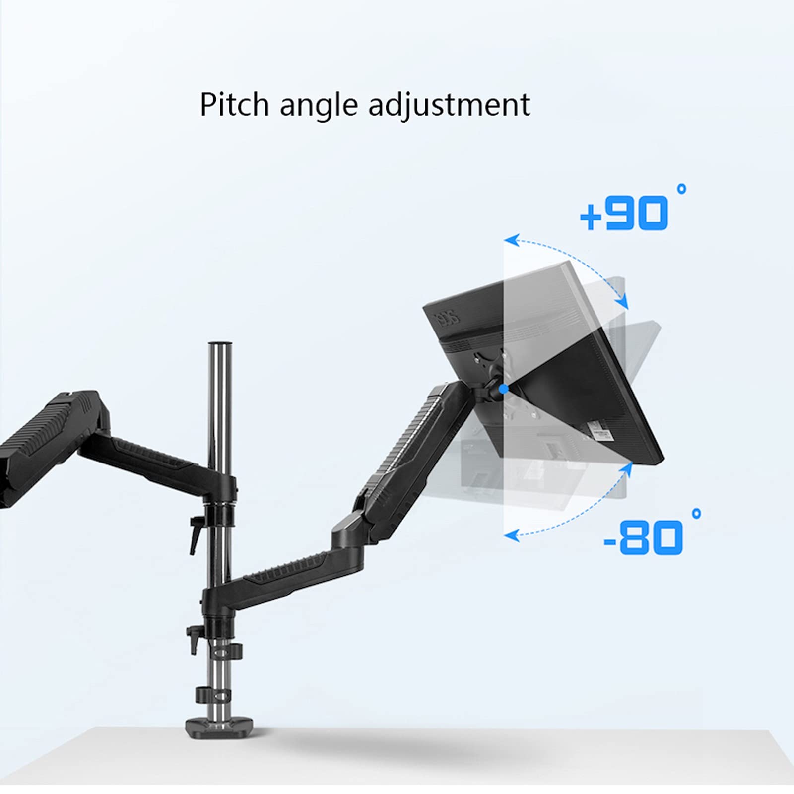 Dual Monitor Stand with Laptop Mount - Adjustable 2-in-1 Desk Mount Arm for Computer Screens, VESA 75/100mm Compatible, Heavy Duty C-Clamp (Column 40) - Perfect for Home Office, Gaming Setup & Workspace Organization