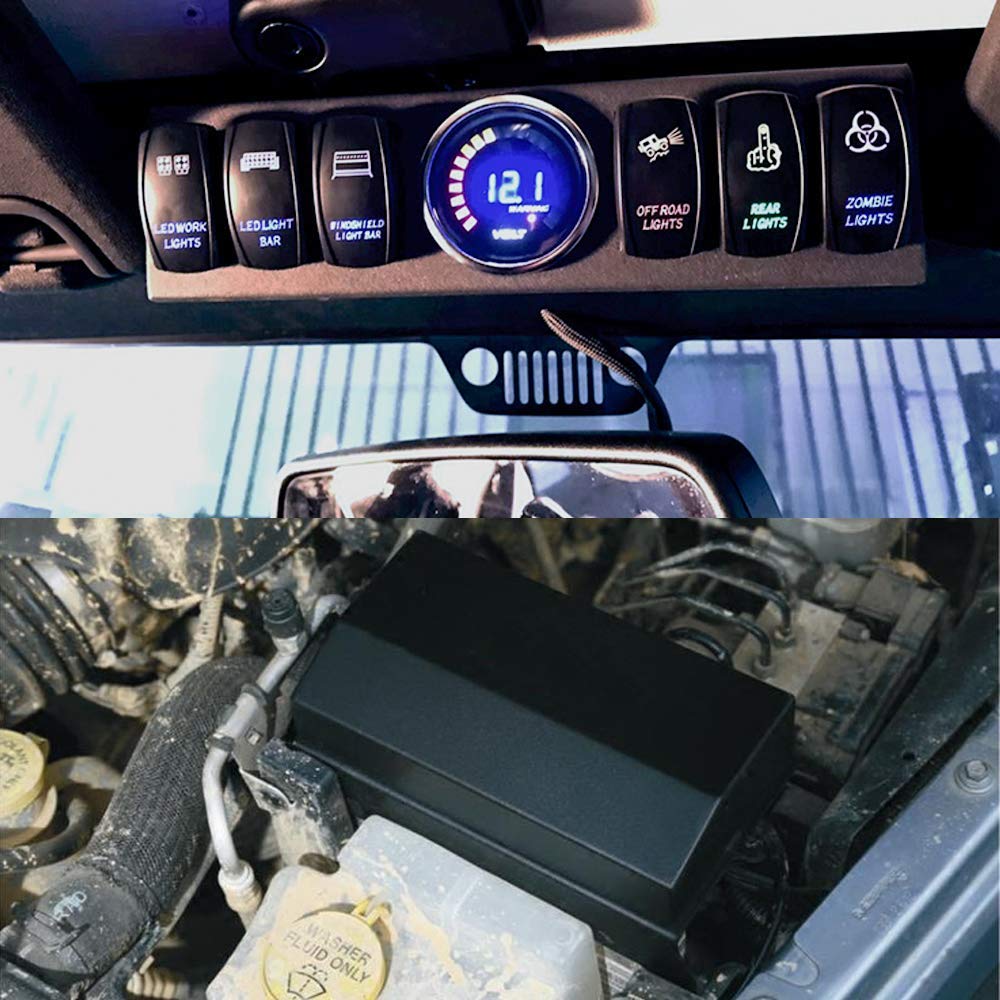 Jeep Wrangler JK JKU 6-Switch Control Panel Box for LED Light Bar & Rock Lights - 3 Color Options | Off-Road Accessories for Adventure & Night Driving