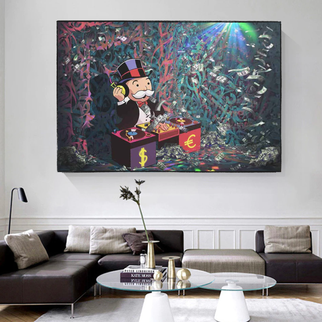 Alec Monopoly DJ Wall Art - Unique Beats & Club-Themed Canvas Prints for Music Lovers | Perfect for Home, Office & Music Studio Decor