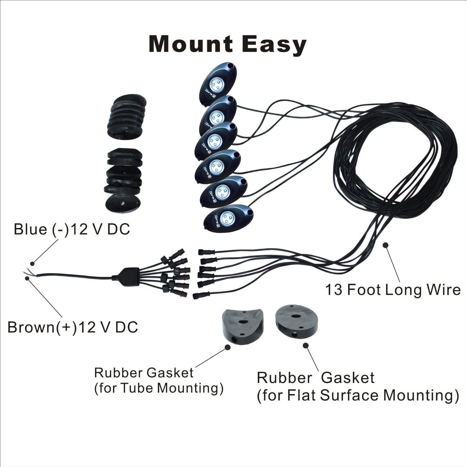 BLAST LED - Red LED Deck Light System for Boats (8-Piece Set) - Waterproof Marine Lighting for Outdoor Decks, Docks, and Nighttime Navigation