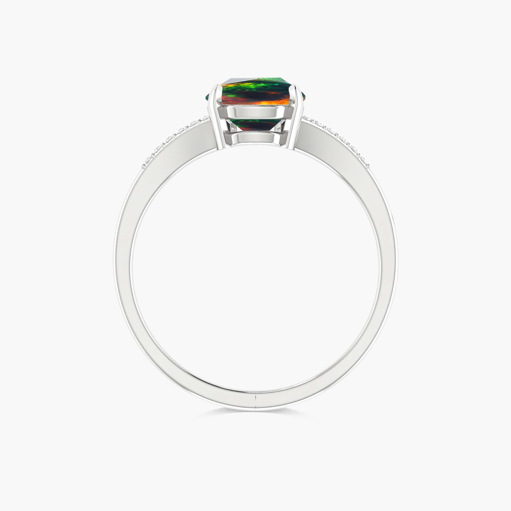 Natural Black Fire Opal Wedding & Engagement Ring for Women – Elegant Gemstone Jewelry for Brides, Anniversaries & Special Occasions