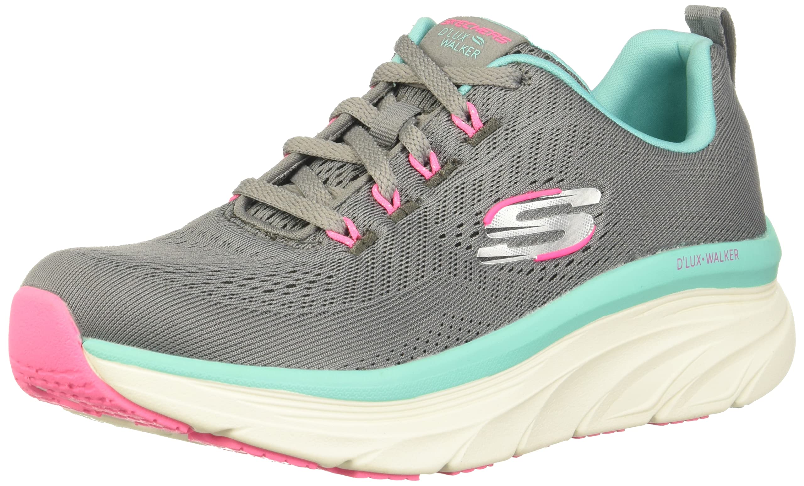 Skechers Women's D'lux Walker Fresh Finesse Sneakers - Comfortable Walking Shoes for Women, Lightweight & Supportive - Perfect for Walking, Travel & Everyday Wear