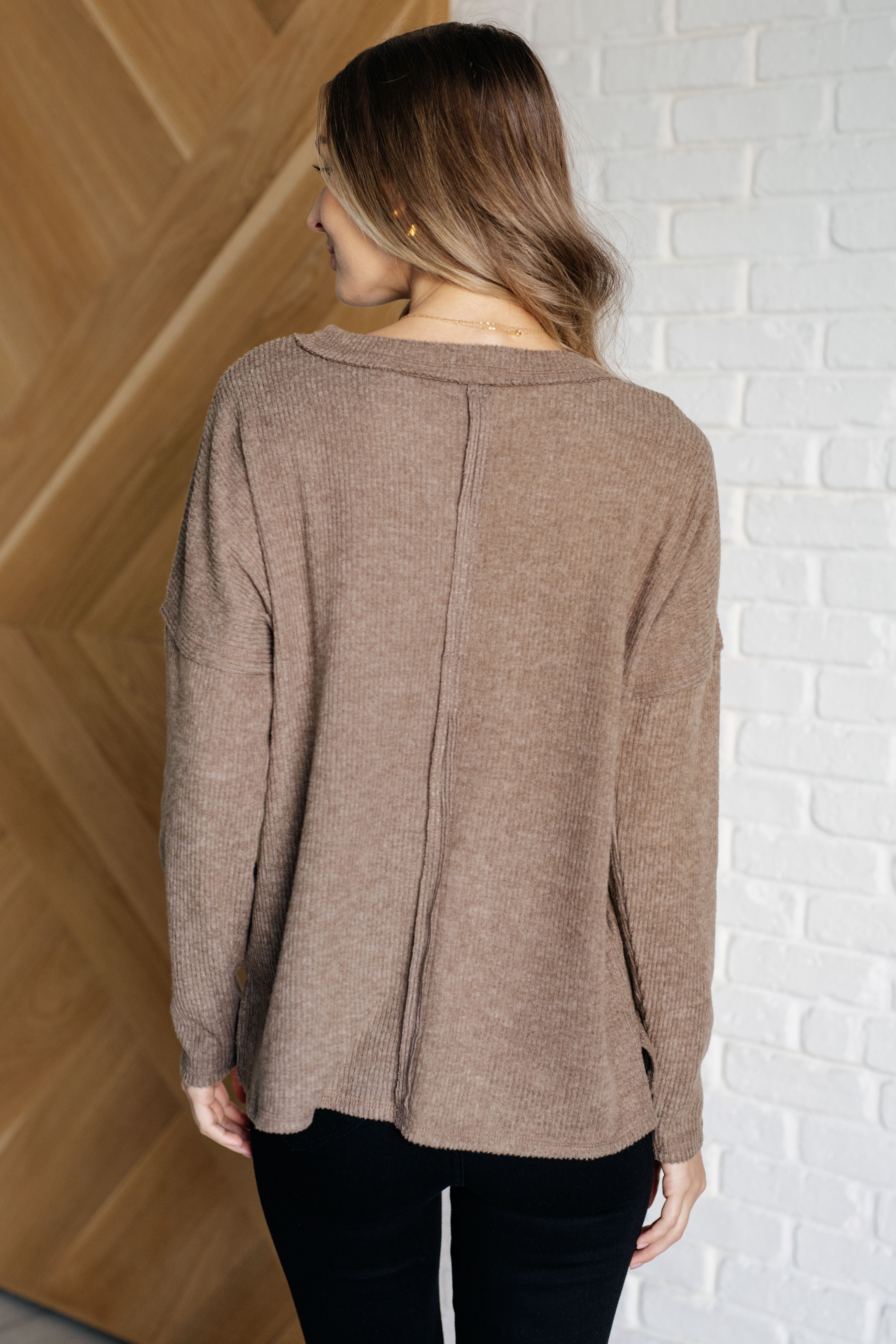 Casual Tuesday Ribbed Knit Sweater Women's Mocha Brown Pullover - Cozy Fall & Winter Fashion for Office, Date Night and Weekend Outings