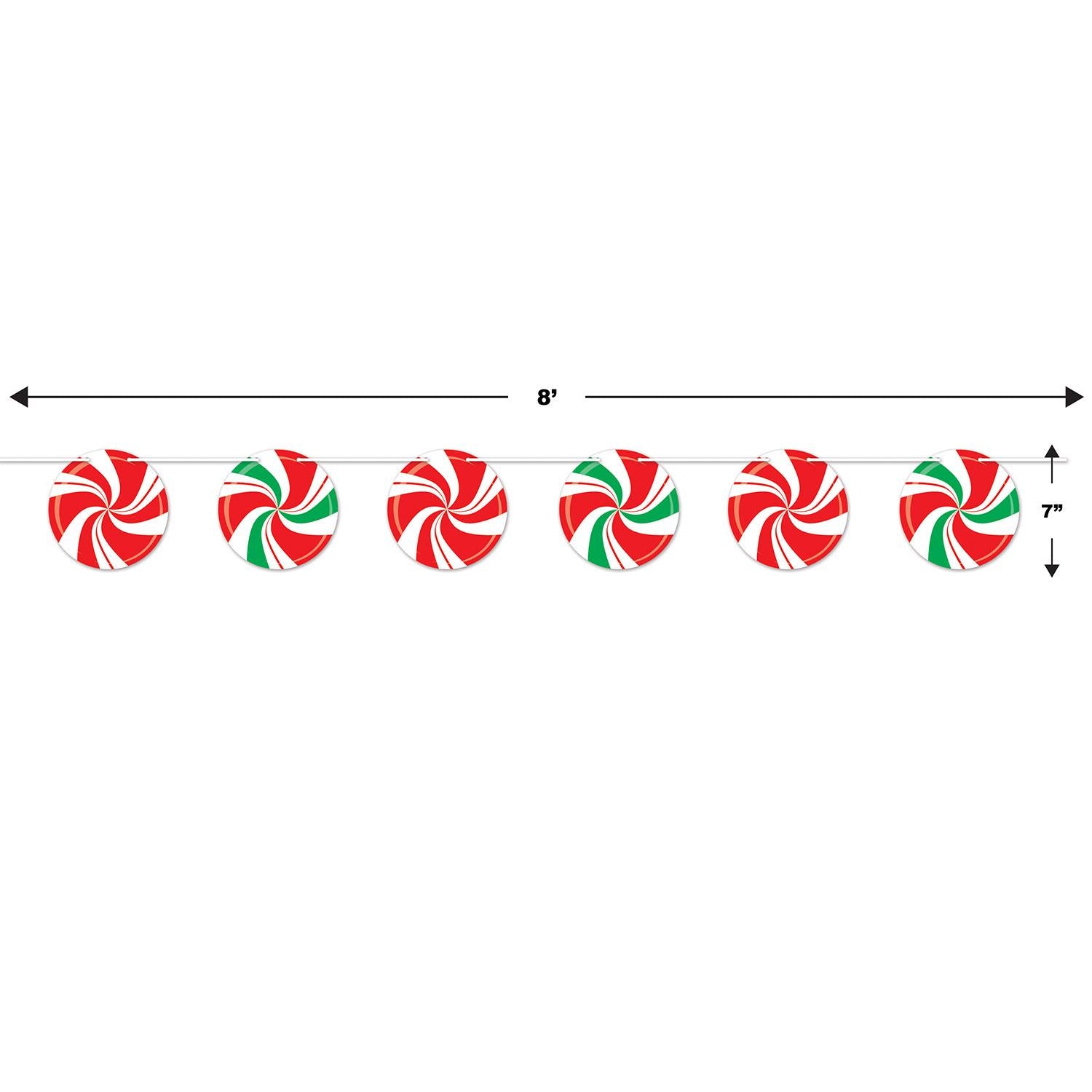 12 Pack Beistle Christmas Peppermint Streamers - 24ft Red & White Striped Party Decorations for Holiday, Xmas Tree, Home, Office & Classroom Decor