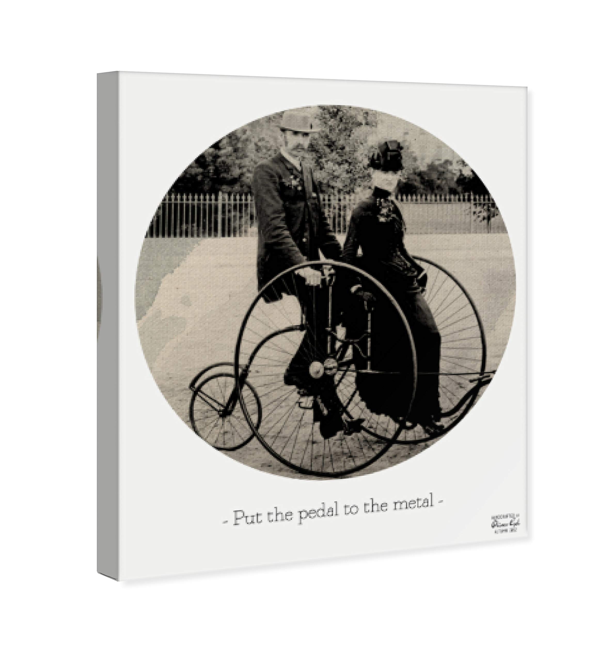 Oliver Gal Artist Co. 'Pedal to the Metal' Black & White Canvas Wall Art Print - 13x16 Inches - Modern Home Decor for Living Room, Bedroom & Office
