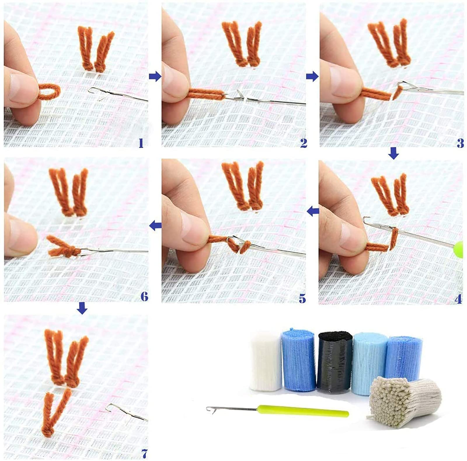 DIY Latch Hook Rugs Kit - Snowman Craft for Adults (20.5x15.7in) - Home Decor & Gifts