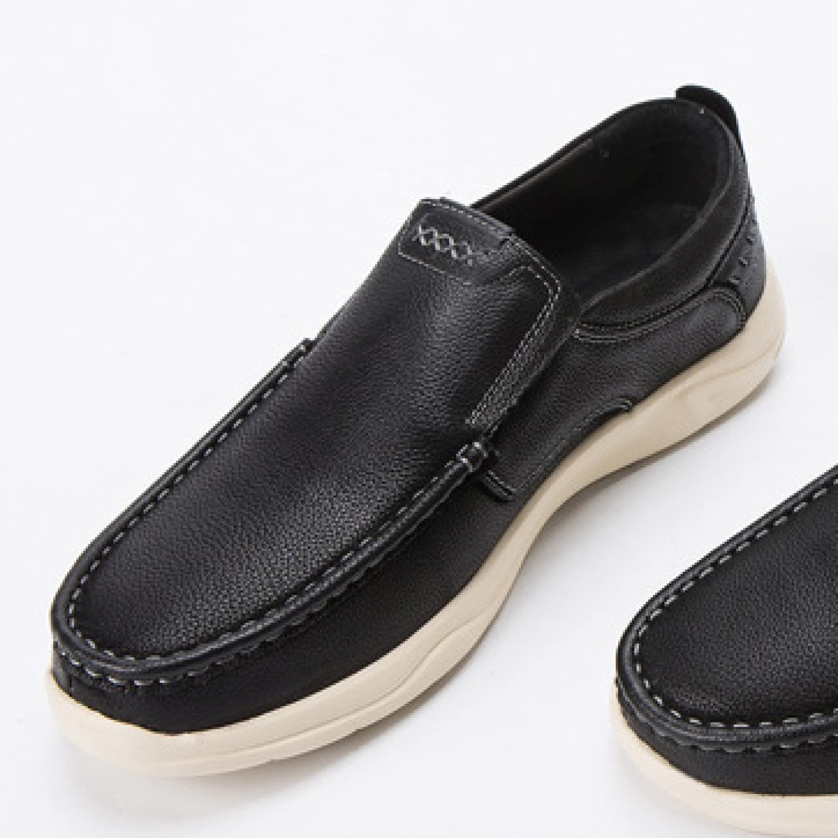 Hoxekle Men's Leather Slip-On Loafers - Ultra Lightweight Comfortable Casual Shoes for Walking & Office Wear - Perfect for Business, Travel & Everyday Use