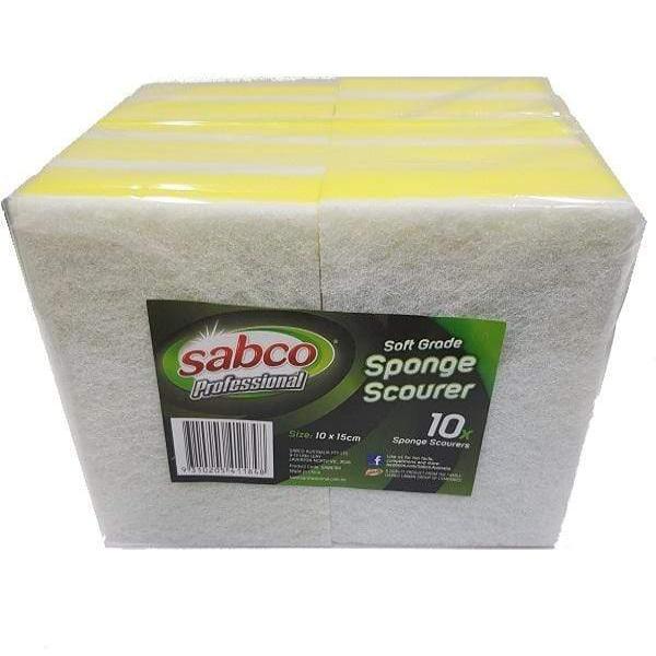 Sabco Soft Grade Sponge & Scourer - 10 Pack Multipack for Kitchen Cleaning, Dishwashing & Household Use