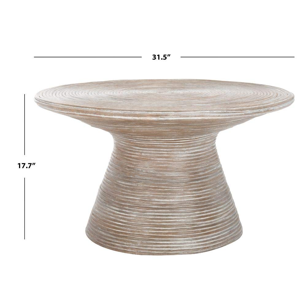 SAFAVIEH Home Cristina Grey White Wash Metal Coffee Table - Modern Industrial Living Room Furniture for Small Spaces & Apartments