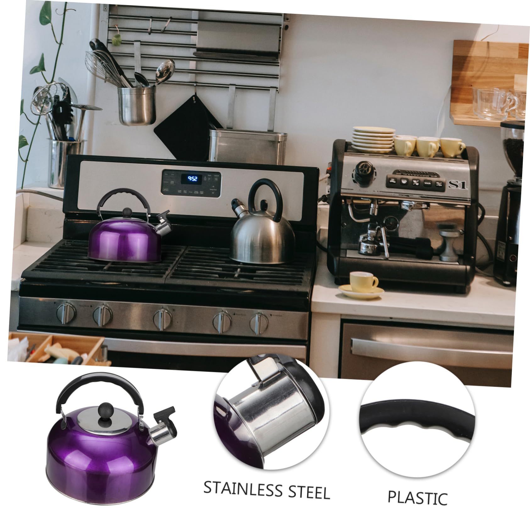 Premium Stainless Steel Whistling Tea Kettle - 3L Stovetop Water Kettle with Ergonomic Handle for Home, Kitchen & Office - Perfect for Boiling Water, Making Tea, Coffee & Hot Beverages - Durable & Stylish Tea Pot for Gas & Electric Stoves