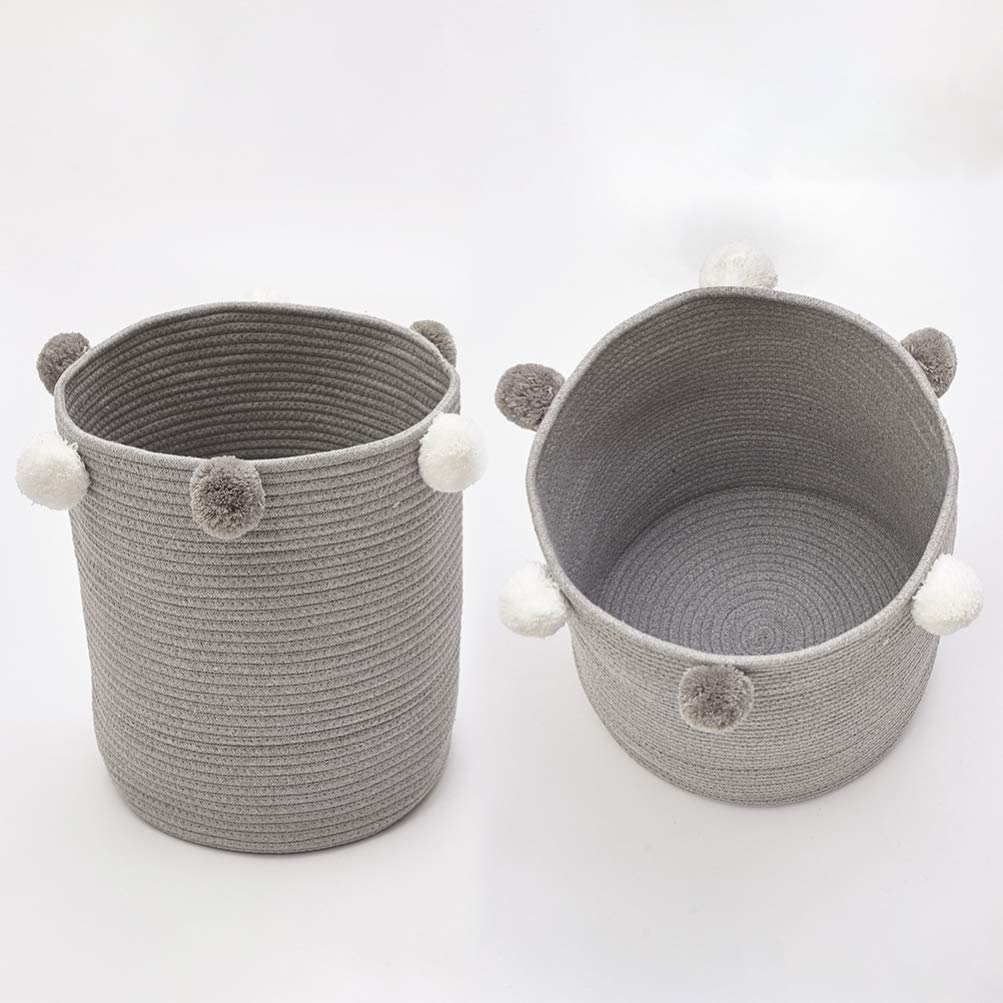 TOPBATHY Woven Cotton Storage Basket - Laundry Bin, Blanket Basket, Nursery Organizer for Clothes, Toys & Pillows | Perfect for Home, Bedroom & Nursery Organization