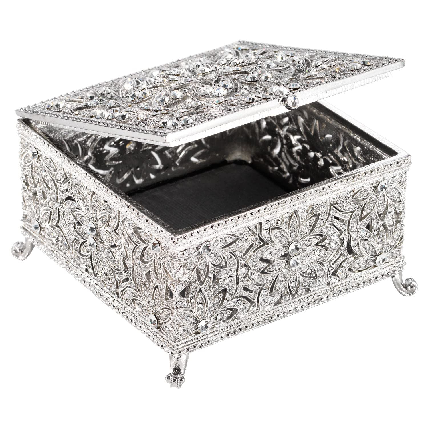 Olivia Riegel Sterling Silver Windsor Large Jewelry Box - Perfect for Organizing Rings, Necklaces & Earrings - Elegant Gift for Women & Brides