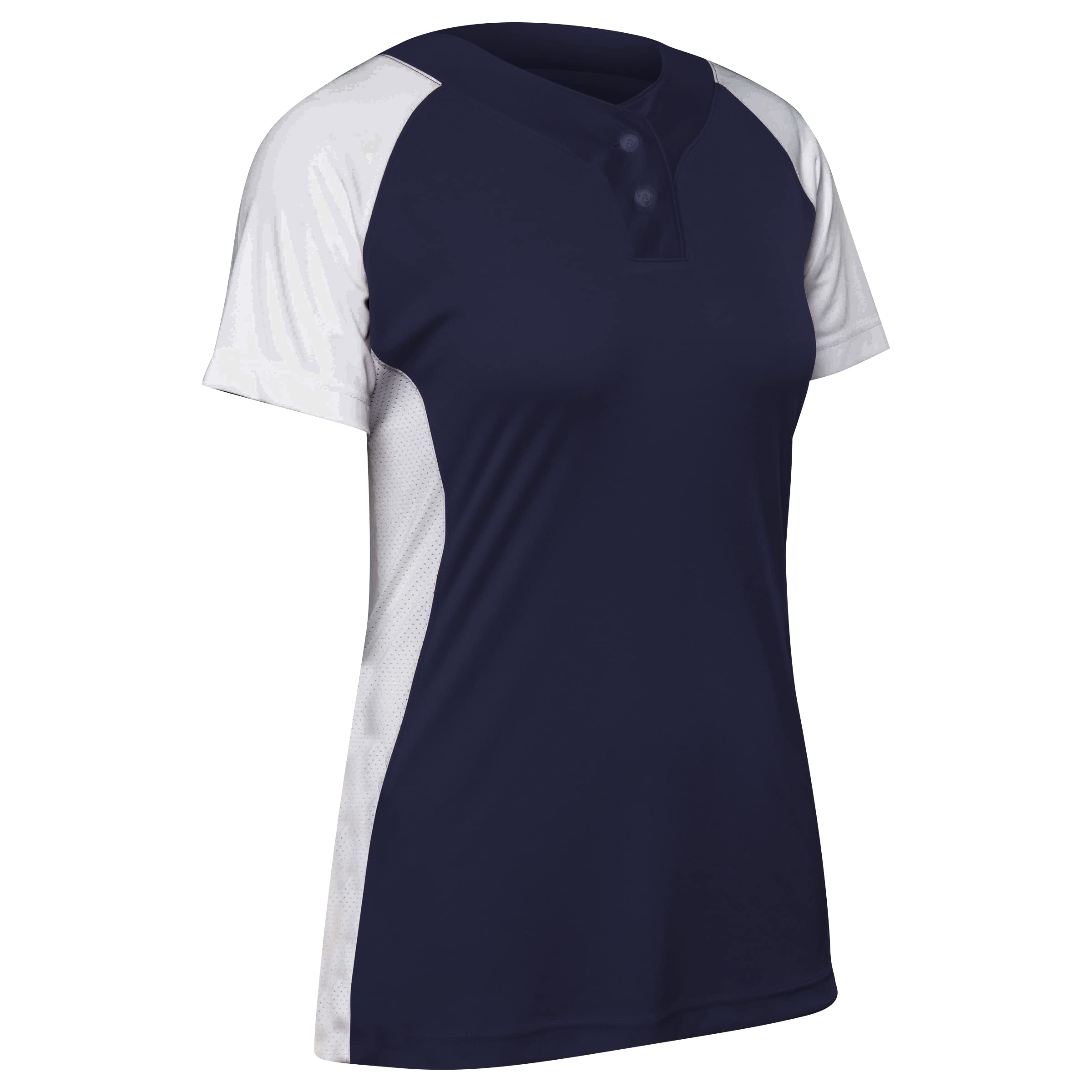 CHAMPRO Women's Standard Infinite 2-Button Short Sleeve Softball Jersey - Breathable Performance Top for Softball Games & Practice | Perfect for Team Uniforms, Tournaments & Casual Wear