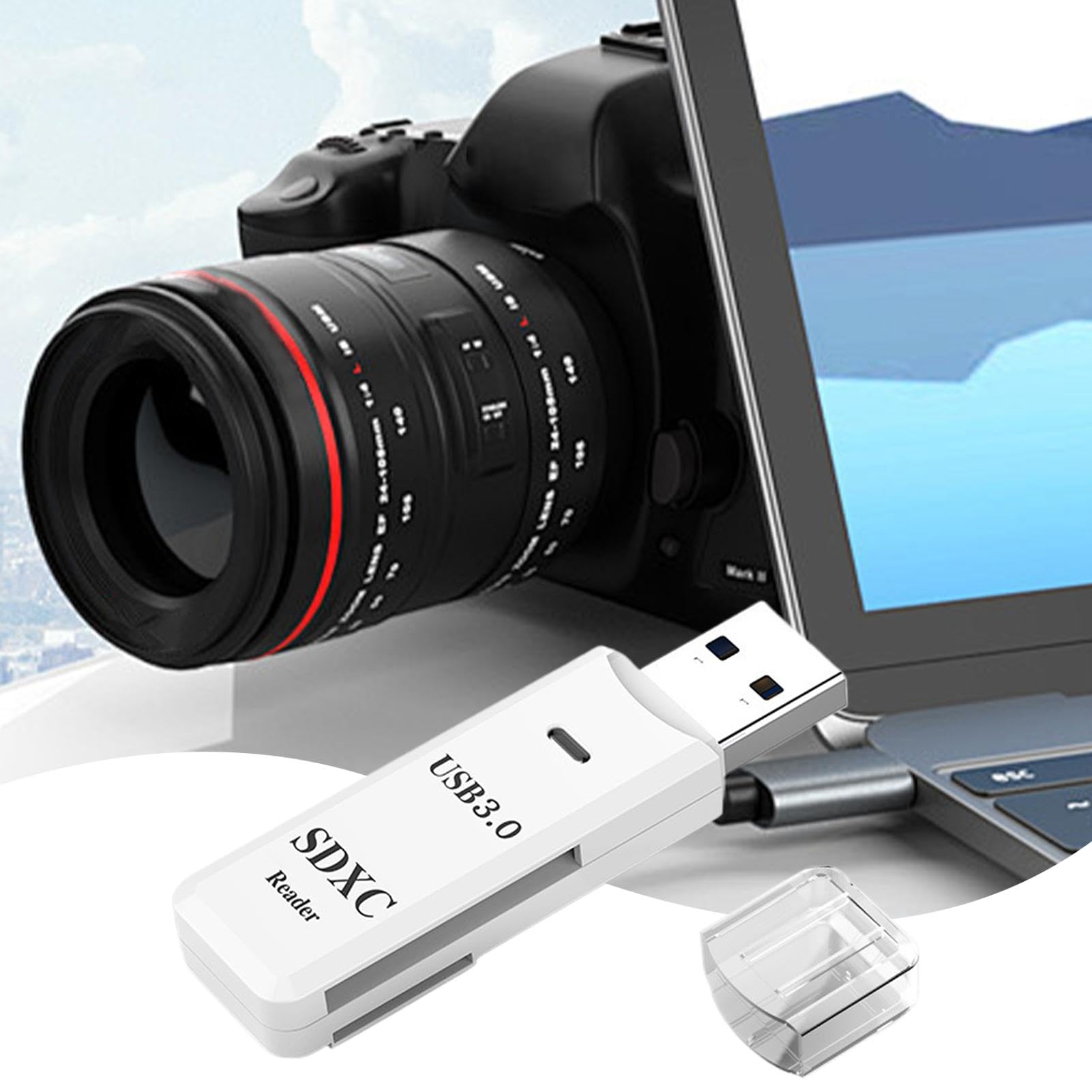 5Gbps USB 3.0 Card Reader for PC & Laptop - Dual Slot SD/TF Memory Card Adapter | Portable Camera Card Viewer | Plug & Play | Compatible with DSLR Cameras, Digital Cameras, Action Cameras | Perfect for Photographers, Videographers & Content Creators