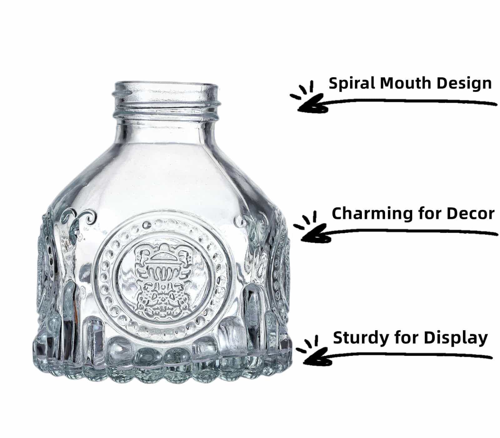 6-Piece Glass Bud Vase Set - Small Clear Flower Vases for Floral Arrangements, Rustic Home Decor, Wedding Centerpieces - Perfect for Living Room, Office, or Event Decorations