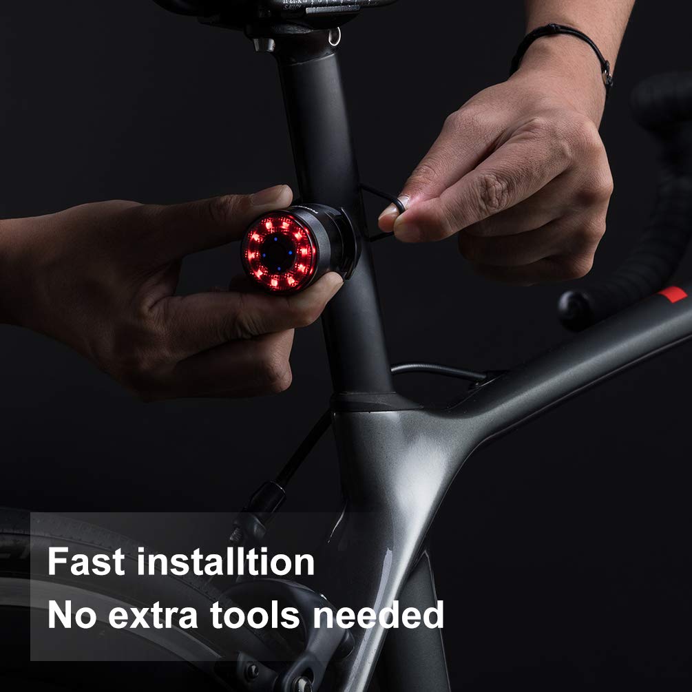 ROCKBROS Rechargeable Waterproof Bike Tail Light - High Visibility Rear Bicycle Light for Night Cycling, Commuting & Road Safety | USB Charging LED Bike Taillight for Mountain, Road & City Bikes