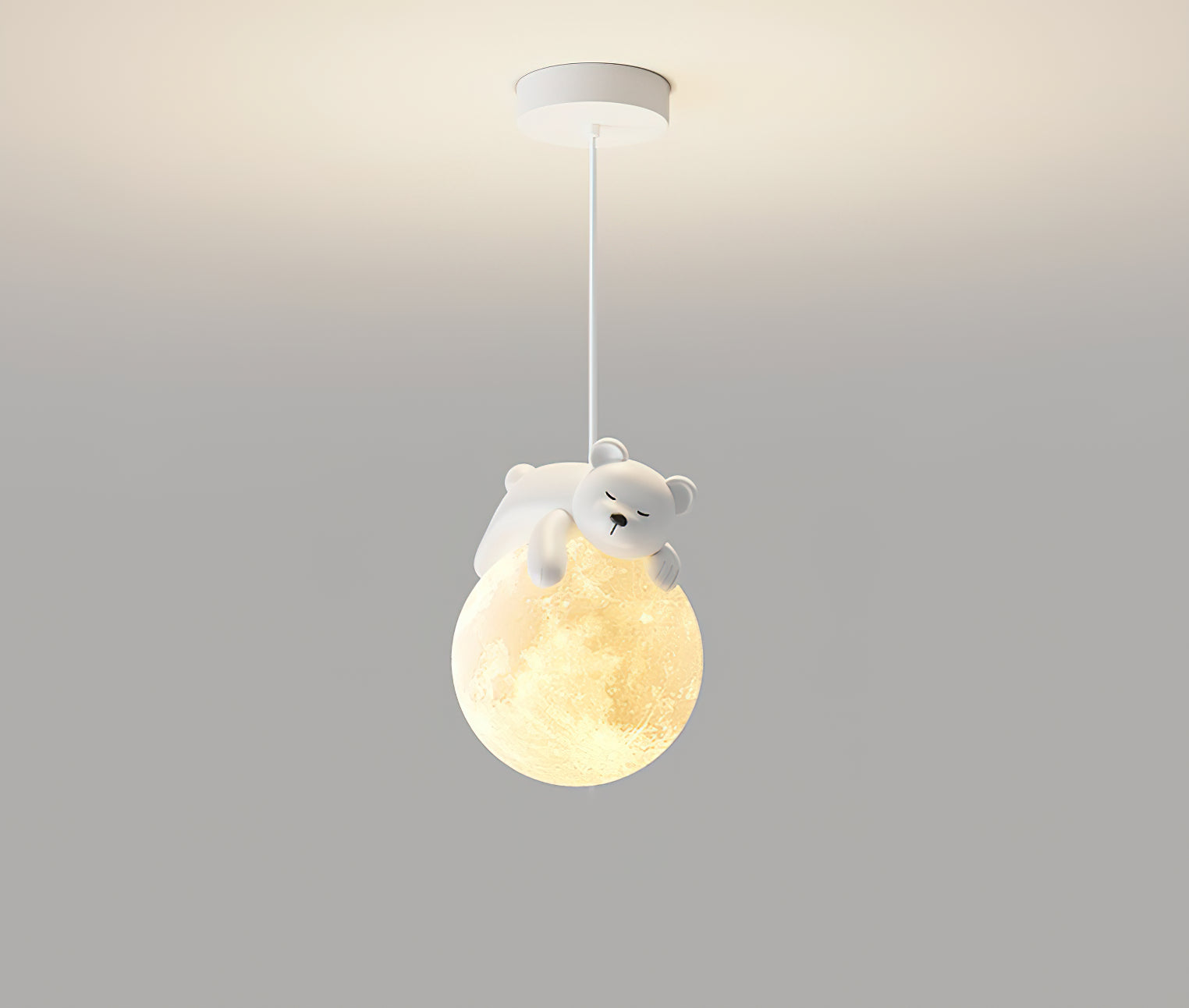 Stylish Cream Animal Pendant Lamp - Modern Nursery Decor, Kids Room Lighting & Boho Home Accent