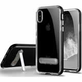 Apple iPhone X Clear/Black Gel Case with Stand - Slim Protective Cover for Hands-Free Viewing & Video Calls