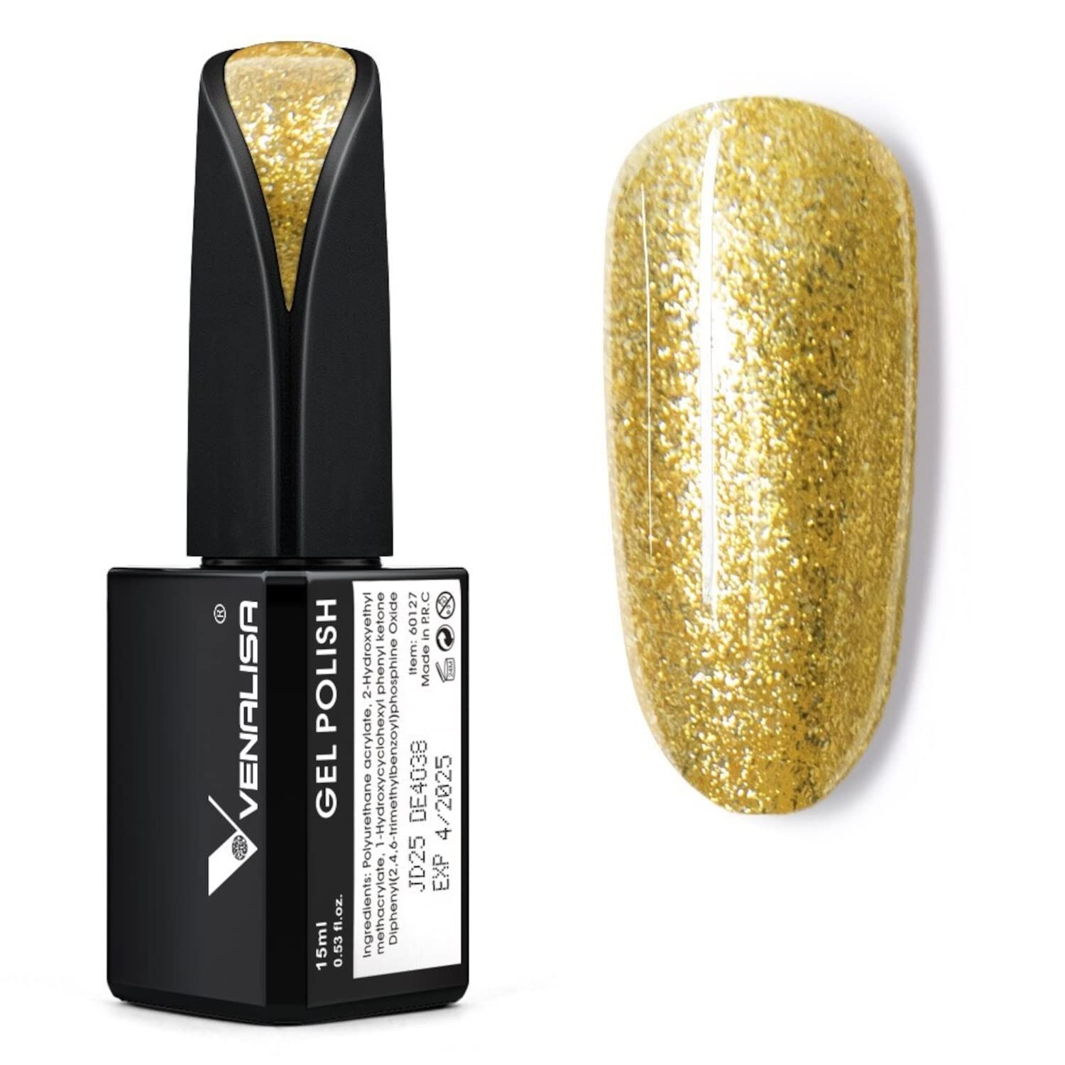 VENALISA 15ml UV LED Soak Off Gel Nail Polish - Long Lasting Salon Quality Nail Art Manicure Kit for Home DIY & Professional Use (Color JD25) | Perfect for Nail Extensions, French Tips & Creative Nail Designs