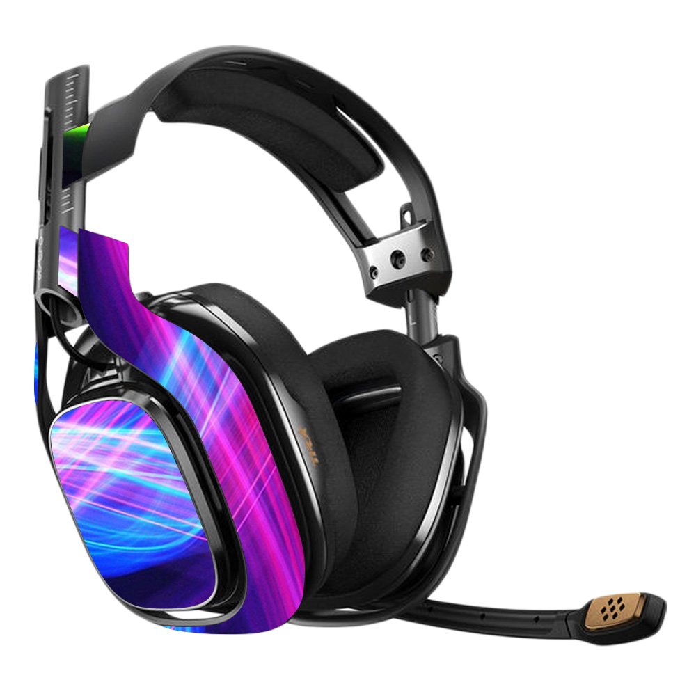 MightySkins Vinyl Decal Wrap Cover for Astro A40 3rd Gen Gaming Headset - Light Waves Design, Protective & Durable Skin, Easy to Apply & Remove, Made in USA | Perfect for Gaming, Streaming & Customizing Your Headset
