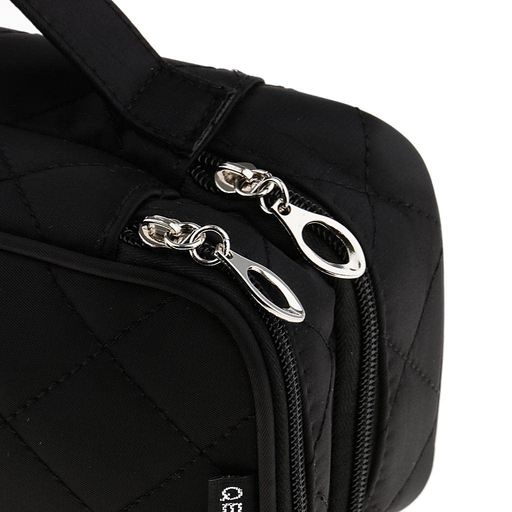 Losa 2-Layer Waterproof Travel Cosmetic Bag - Makeup Organizer & Toiletry Pouch for Women (Black) | Perfect for Vacation, Gym, Business Trips & Daily Essentials Storage