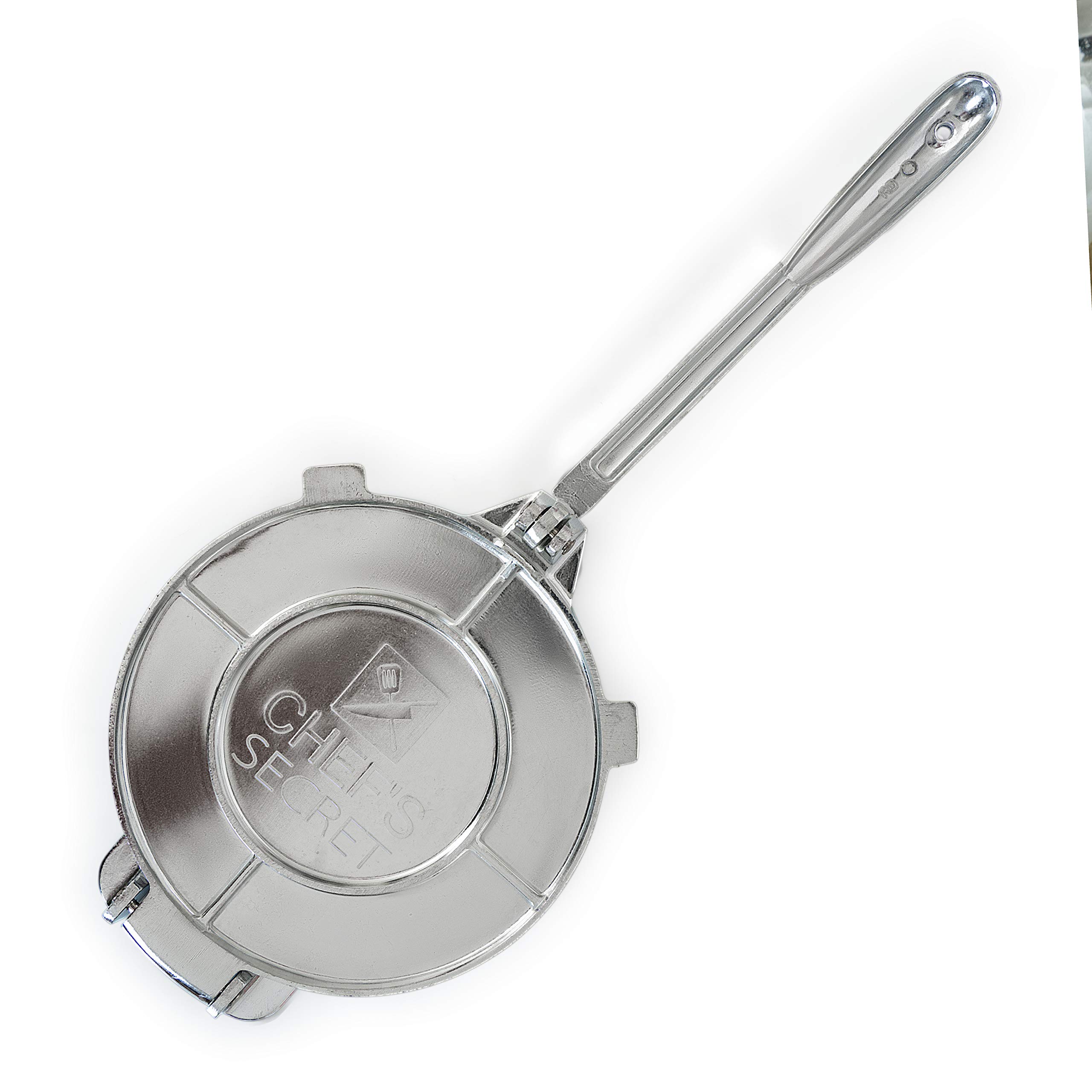 Chef's Secret 8 Inch Aluminum Tortilla Press - Professional Tortilla Maker, Roti Press & Dough Press for Homemade Flatbreads - Perfect for Mexican, Indian Cuisine & Baking at Home