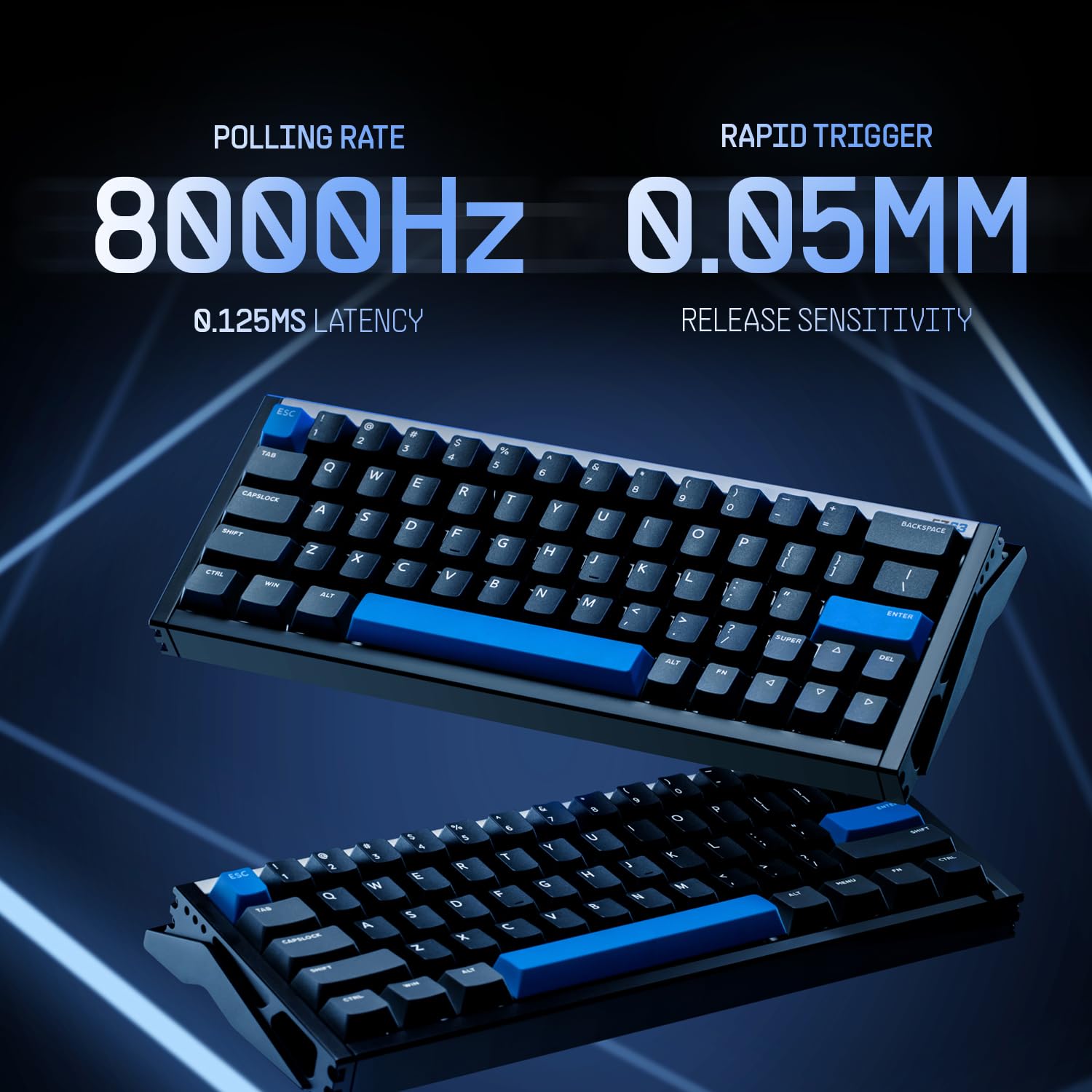 iQunix EZ63 60% RGB Mechanical Gaming Keyboard - 64 Keys with Star Trail Magnetic Switches, Rapid Trigger, Adjustable Actuation, Double Shot PBT Keycaps for Windows & Mac - Perfect for Esports, Gaming & Office Work