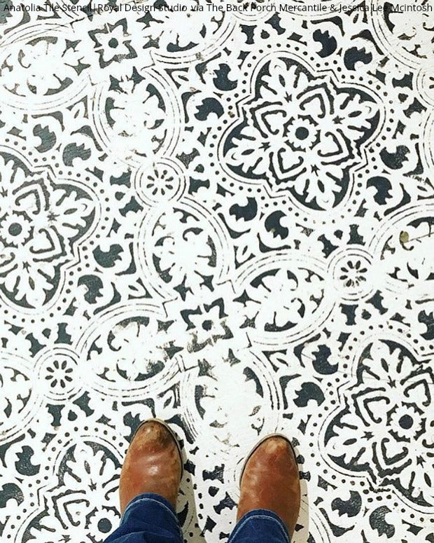 Anatolia Tile Stencil Kit - Reusable DIY Ceramic & Mosaic Tile Painting Template for Home Decor, Bathroom & Kitchen Backsplash - Perfect for DIY Crafts, Wall Art & Floor Designs