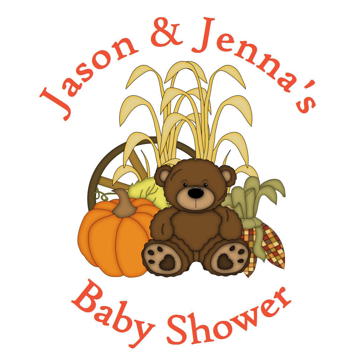 Fall Pumpkin Baby Shower Favor Labels - Adhesive Stickers for Autumn Baby Shower Decorations, Party Favors & DIY Crafts - Perfect for Gift Tags, Scrapbooking & Seasonal Decor