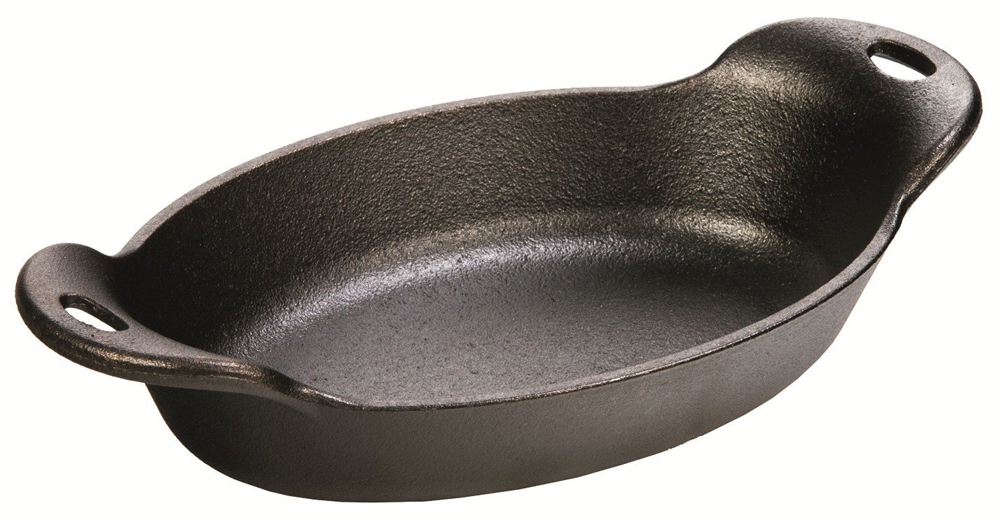Lodge Cast Iron 16 oz Oval Mini Server – Perfect for Serving Sauces, Gravy, and Small Portions at Dinner Parties and Family Meals