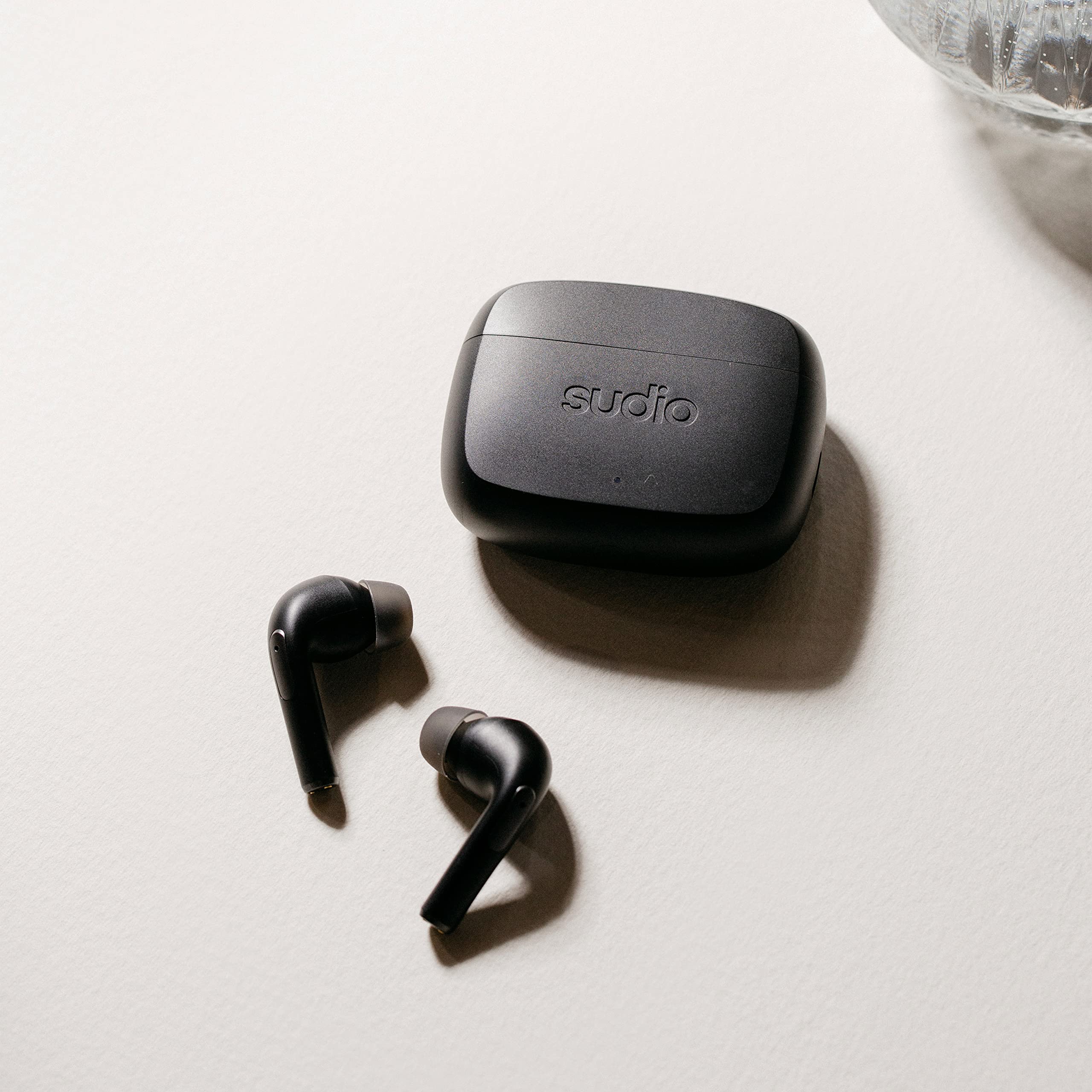 Sudio N2 Pro True Wireless Bluetooth Earbuds with ANC - Multipoint Connection, IPX4 Water Resistant, USB-C & Wireless Charging, 30H Playtime, Mic (Black) | Perfect for Workouts, Commuting & Travel