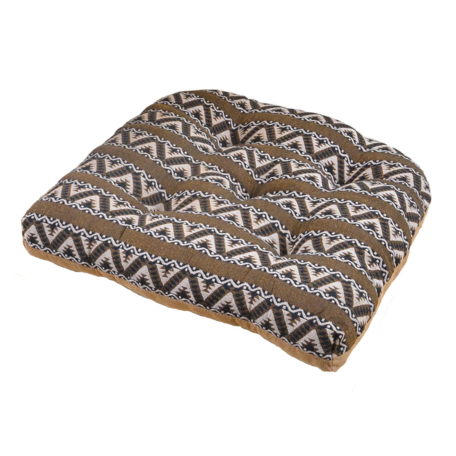 6-Pack European Style Dining Chair Cushions with Ties - Thickened U-Shaped Tufted Seat Cushions for Kitchen, Sofa & Office Decor (Brown Stripes) - Perfect for Home, Restaurant & Cafe Seating Comfort
